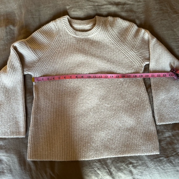 All Saints Cream Ribbed Sweater